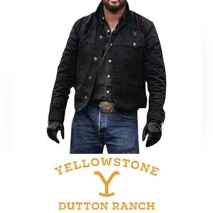 YELLOWSTONE RIP Wheeler Cole Hauser BlCk Denim Cowboy Western Jacket- XXL